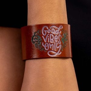 Good Vibes Leather Bracelet